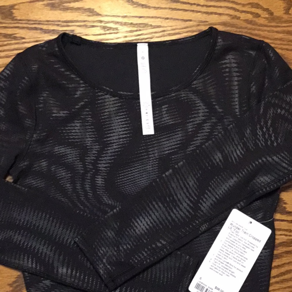 NWT Lululemon Size 6 Wunder Train Cropped Long Sleeve Top